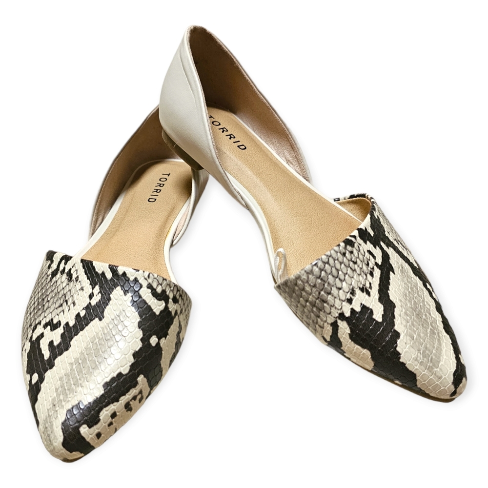 Torrid Faux Snake Skin Pointed Toe Flat